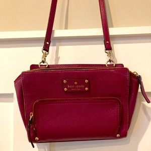Wine Colored Kate Spade Over the Shoulder Crossbody Purse